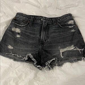 Abercrombie & Fitch Charcoal Distressed Jean Shorts